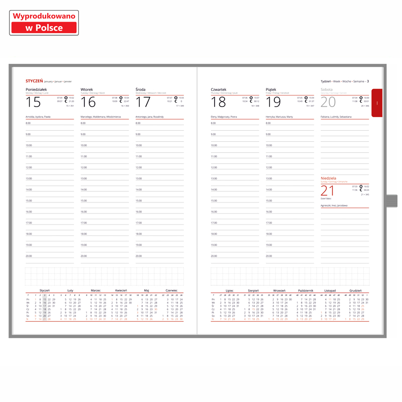 Kalendarz książkowy Firmowy z gumką B5 Vivella