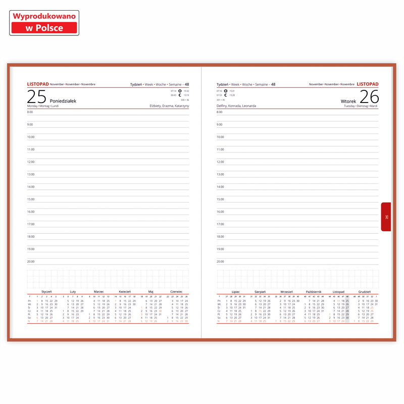 Kalendarz książkowy Dzienny Plus B5 Vivella